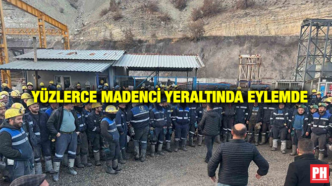 Yüzlerce Madenci Yeraltında Eylemde