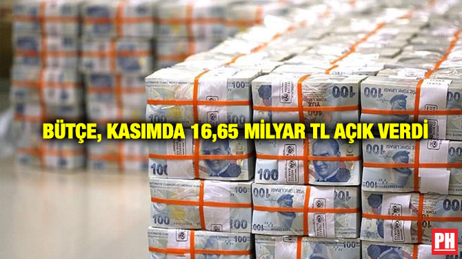 Bütçe, Kasımda 16,65 Milyar TL Açık Verdi