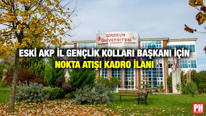 Eski AKP İl Gençlik Kolları Başkanı İçin Nokta Atışı Kadro İlanı