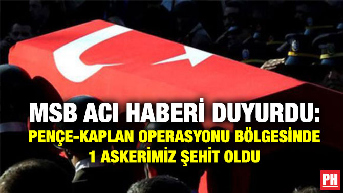 MSB Acı Haberi Duyurdu: Pençe-Kaplan Operasyonu Bölgesinde 1 Askerimiz Şehit Oldu